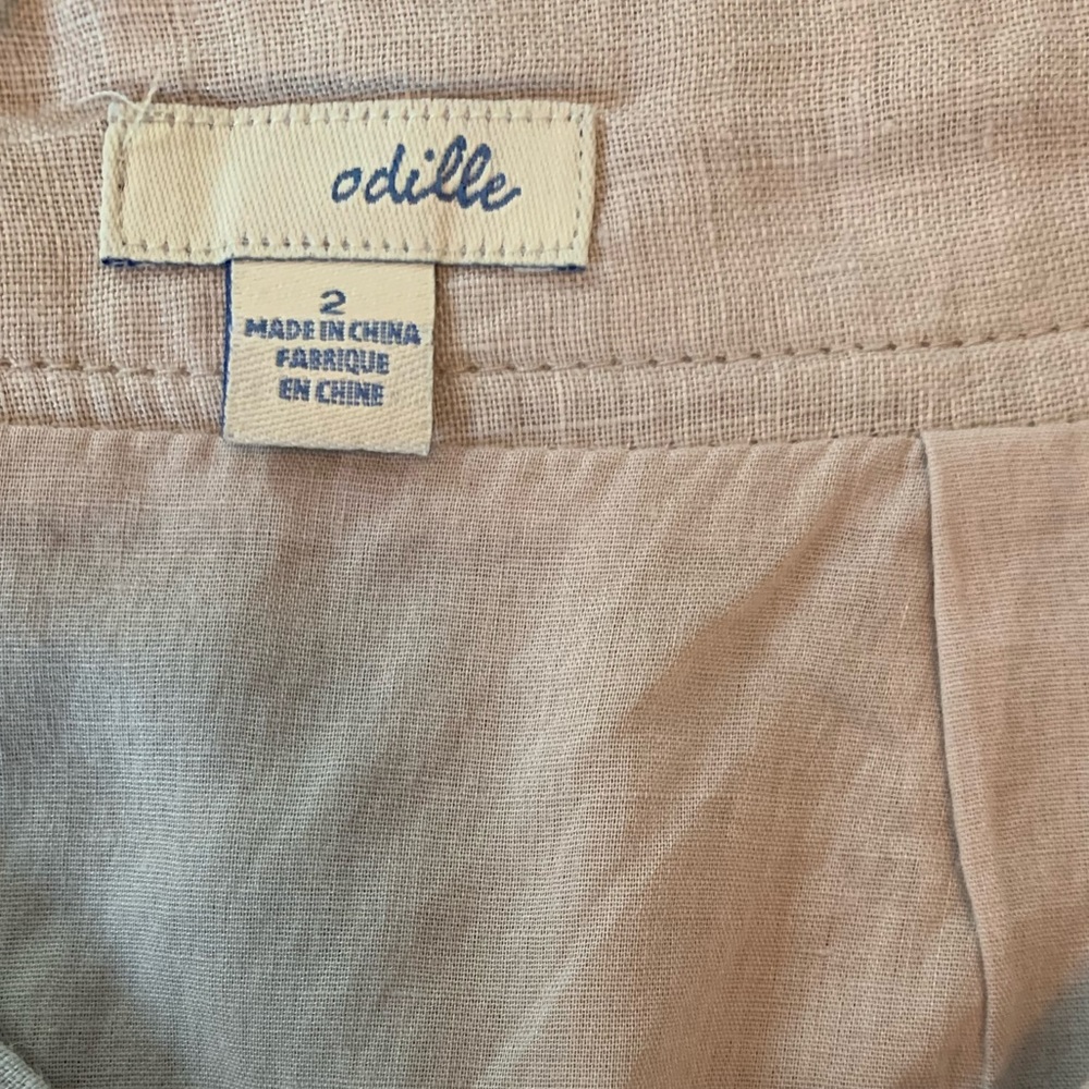 Odille Taupe/Grey Linen Pencil Skirt with Lace - Picture 2 of 6